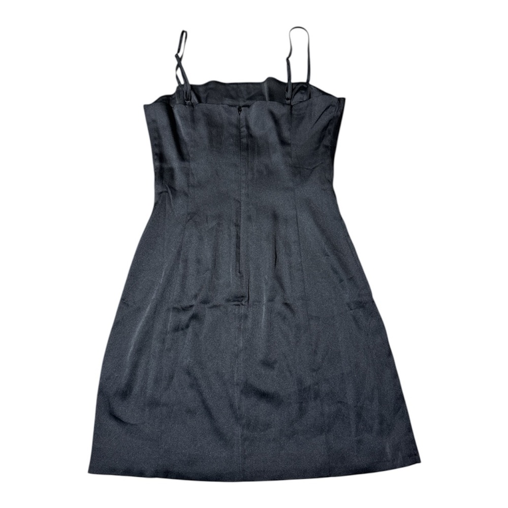 Sunday Best Black Satin Mini Slip Dress Size 2 - Picture 3 of 5